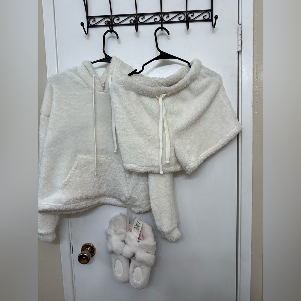 a new day Cream Fleece Pajama Set